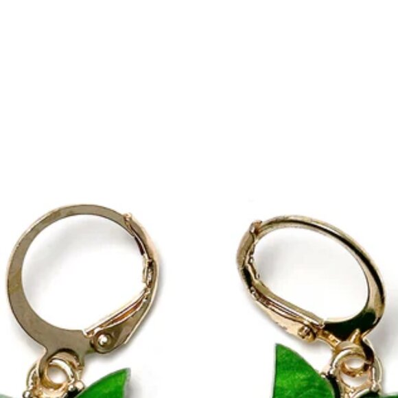 NWT Resin Inlay Light Pink Butterfly Hoop Earrings - Picture 3 of 5